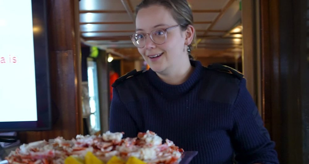 King crab platter served in the saloon